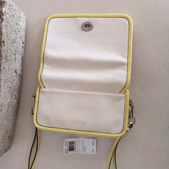 Coach Legacy Archival Two Tone Leather Penny, Shoulder Bag (Citrine/ Parchment) - Picture 11 of 13